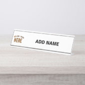 STIJLVOL MODERN  WIT GEVERIFIEERD BRANDED BUREAU NAAMBORDJE (Voorkant)