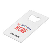 STIJLVOL MODERN  WIT GEVERIFIEERD BRANDED CREDITKAART FLESSENOPENER (Voorkant Gekanteld)