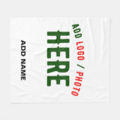 STIJLVOL MODERN  WIT GEVERIFIEERD BRANDED FLEECE DEKEN (Voorkant (Horizontaal))