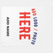 STIJLVOL MODERN  WIT GEVERIFIEERD BRANDED FLEECE DEKEN (Voorkant (Horizontaal))