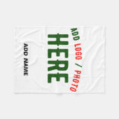 STIJLVOL MODERN  WIT GEVERIFIEERD BRANDED FLEECE DEKEN (Voorkant (Horizontaal))