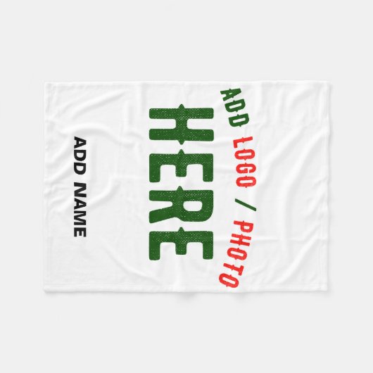 STIJLVOL MODERN  WIT GEVERIFIEERD BRANDED FLEECE DEKEN (Voorkant (Horizontaal))