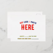 STIJLVOL MODERN  WIT GEVERIFIEERD BRANDED FOLIE FEESTDAGEN BRIEFKAART (Voorkant / Achterkant)