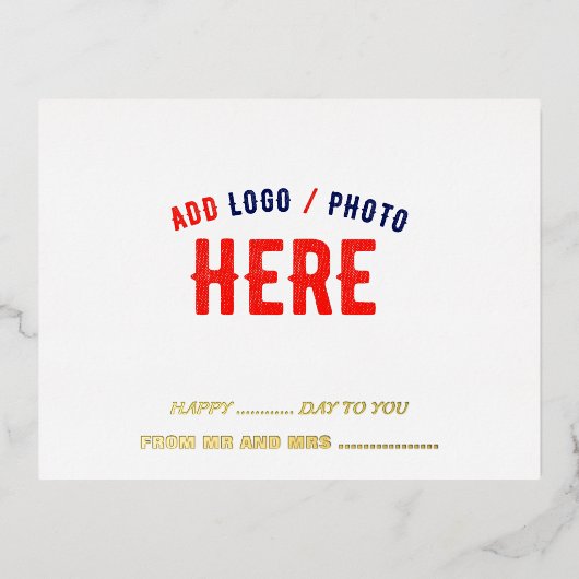 STIJLVOL MODERN  WIT GEVERIFIEERD BRANDED FOLIE FEESTDAGEN BRIEFKAART (Voorkant)