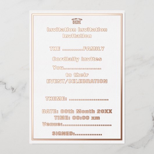 STIJLVOL MODERN  WIT GEVERIFIEERD BRANDED FOLIE UITNODIGING (Voorkant)