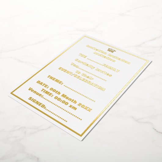 STIJLVOL MODERN  WIT GEVERIFIEERD BRANDED FOLIE UITNODIGING (Gedraaid)