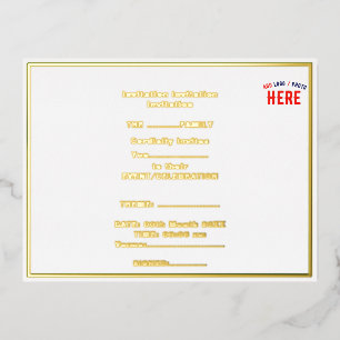 STIJLVOL MODERN WIT GEVERIFIEERD BRANDED FOLIE UITNODIGING BRIEFKAART