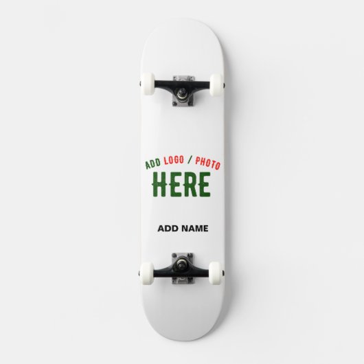 STIJLVOL MODERN  WIT GEVERIFIEERD BRANDED PERSOONLIJK SKATEBOARD (Voorkant)