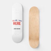 STIJLVOL MODERN WIT GEVERIFIEERD BRANDED PERSOONLIJK SKATEBOARD (Voorkant)