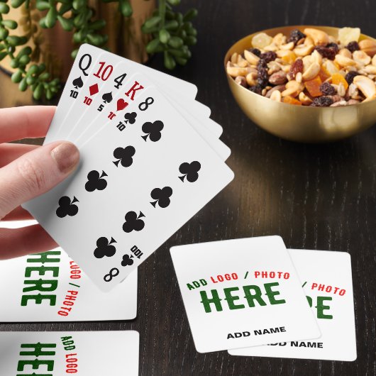 STIJLVOL MODERN  WIT GEVERIFIEERD BRANDED POKERKAARTEN (Insitu)