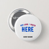 STIJLVOL MODERN WIT GEVERIFIEERD BRANDED RONDE BUTTON 5,7 CM (Voorkant /achterkant)