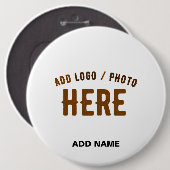 STIJLVOL MODERN  WIT GEVERIFIEERD BRANDED RONDE BUTTON 6,0 CM (Voorkant /achterkant)