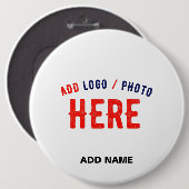 STIJLVOL MODERN WIT GEVERIFIEERD BRANDED RONDE BUTTON 6,0 CM (Voorkant /achterkant)