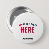 STIJLVOL MODERN  WIT GEVERIFIEERD BRANDED RONDE BUTTON 7,6 CM (Voorkant /achterkant)