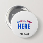 STIJLVOL MODERN  WIT GEVERIFIEERD BRANDED RONDE BUTTON 7,6 CM (Voorkant /achterkant)