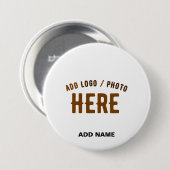 STIJLVOL MODERN WIT GEVERIFIEERD BRANDED RONDE BUTTON 7,6 CM (Voorkant /achterkant)