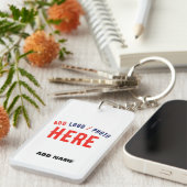 STIJLVOL MODERN WIT GEVERIFIEERD BRANDED SLEUTELHANGER (Voorkant Rechts)