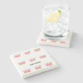 STIJLVOL MODERN  WIT GEVERIFIEERD BRANDED STENEN ONDERZETTER (Zijkant)