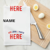 STIJLVOL MODERN  WIT GEVERIFIEERD BRANDED THEEDOEK (Quarter Fold)