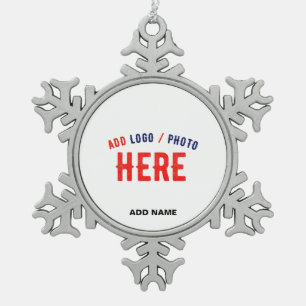 STIJLVOL MODERN  WIT GEVERIFIEERD BRANDED TIN SNEEUWVLOK ORNAMENT