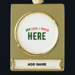 STIJLVOL MODERN  WIT GEVERIFIEERD BRANDED VERGULD BANNER ORNAMENT<br><div class="desc">DIT IS EEN ONTWERP DAT VOOR IEDEREEN PLAATST.U KUNT LOGO,  FOTO,  TEKST VERANDEREN,  RESIZE OF TOEVOEGEN EN DE MANIER COLOREN U VAN.THANK U.</div>