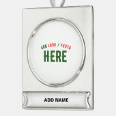 STIJLVOL MODERN  WIT GEVERIFIEERD BRANDED VERZILVERD BANNER ORNAMENT (Links)