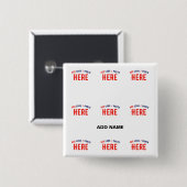 STIJLVOL MODERN  WIT GEVERIFIEERD BRANDED VIERKANTE BUTTON 5,1 CM (Voorkant /achterkant)