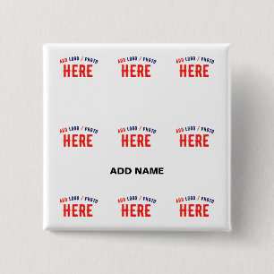 STIJLVOL MODERN  WIT GEVERIFIEERD BRANDED VIERKANTE BUTTON 5,1 CM