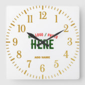 STIJLVOL MODERN  WIT GEVERIFIEERD BRANDED VIERKANTE KLOK (Voorkant)