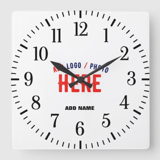 STIJLVOL MODERN WIT GEVERIFIEERD BRANDED VIERKANTE KLOK (Voorkant)