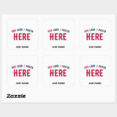 STIJLVOL MODERN WIT GEVERIFIEERD BRANDED VIERKANTE STICKER (Vel)
