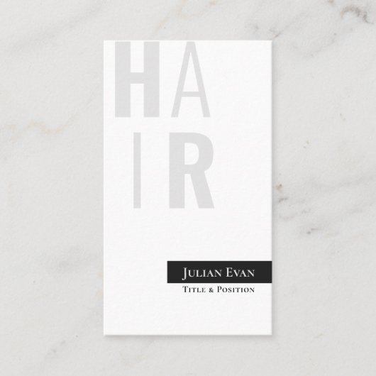 Stijlvol modern wit kapper Visitekaartje (Voorkant)