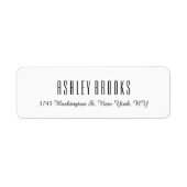 Stijlvol Modern Wit Plain Elegant Uniek Etiket (Voorkant)