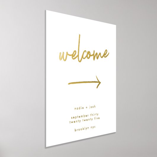 Stijlvol, modern, wit, welkomstgoud folie afdrukken (Laagn)