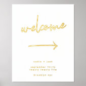 Stijlvol, modern, wit, welkomstgoud folie afdrukken (Voorkant)