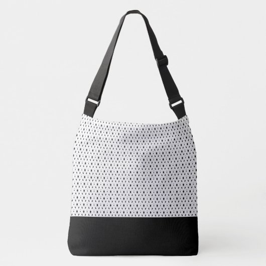 Stijlvol, modern zwart, geometrisch patroon crossbody tas (Voorkant)