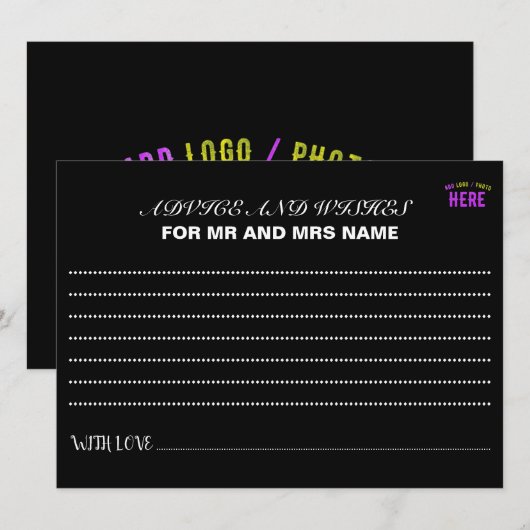 STIJLVOL MODERN ZWART GEVERIFIEERD BRANDED ADVIESKAART (Voorkant / Achterkant)