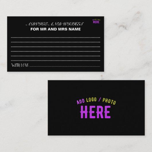 STIJLVOL MODERN ZWART GEVERIFIEERD BRANDED ADVIESKAART (Voorkant / Achterkant)