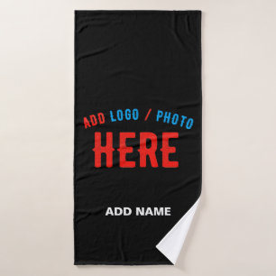 STIJLVOL MODERN ZWART GEVERIFIEERD BRANDED BADHANDDOEK