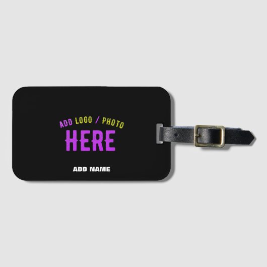 STIJLVOL MODERN  ZWART GEVERIFIEERD BRANDED BAGAGELABEL (Voorkant (horizontaal))