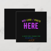 STIJLVOL MODERN  ZWART GEVERIFIEERD BRANDED BEDANKKAART (Voorkant / Achterkant)