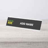 STIJLVOL MODERN  ZWART GEVERIFIEERD BRANDED BUREAU NAAMBORDJE (Voorkant)