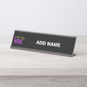 STIJLVOL MODERN  ZWART GEVERIFIEERD BRANDED BUREAU NAAMBORDJE (Voorkant)