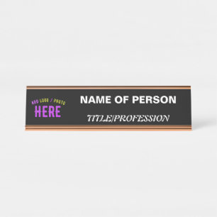 STIJLVOL MODERN  ZWART GEVERIFIEERD BRANDED BUREAU NAAMBORDJE