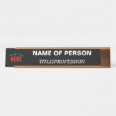 STIJLVOL MODERN ZWART GEVERIFIEERD BRANDED BUREAU NAAMBORDJE (Voorkant)