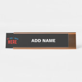 STIJLVOL MODERN  ZWART GEVERIFIEERD BRANDED BUREAU NAAMBORDJE (Voorkant)