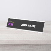 STIJLVOL MODERN ZWART GEVERIFIEERD BRANDED BUREAU NAAMBORDJE (Voorkant)