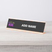 STIJLVOL MODERN  ZWART GEVERIFIEERD BRANDED BUREAU NAAMBORDJE (Voorkant)