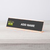 STIJLVOL MODERN  ZWART GEVERIFIEERD BRANDED BUREAU NAAMBORDJE (Voorkant)