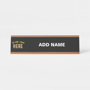 STIJLVOL MODERN  ZWART GEVERIFIEERD BRANDED BUREAU NAAMBORDJE